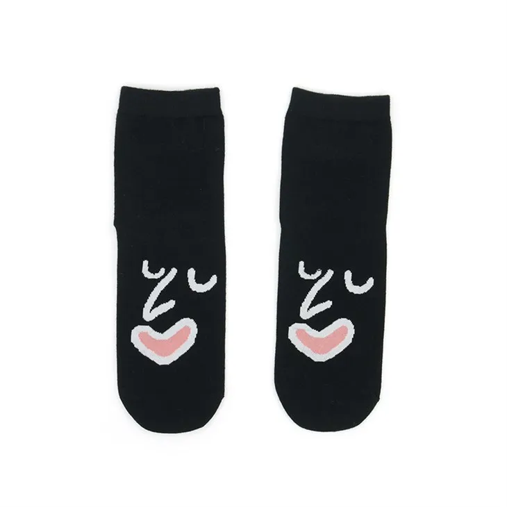 Črne bombažne nogavice Emoji