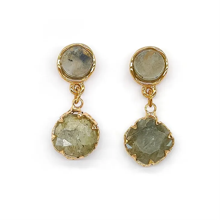 Marmorno zeleni uhani